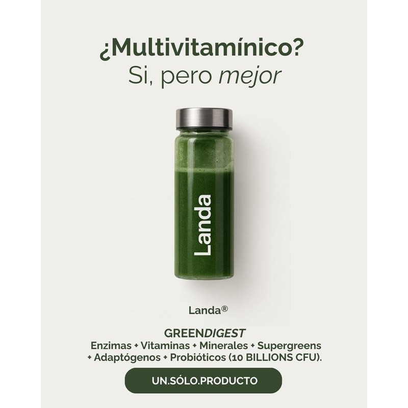 LANDA GreenDigest Mix Verde en Polvo con Probióticos 10 Billion