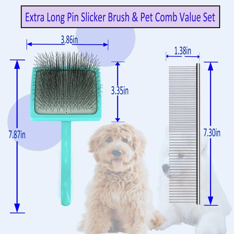 Extra Long Pin(31mm) Dog Grooming Brush Haired Dogs & Pet