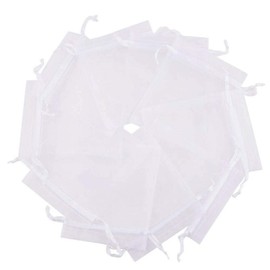 Organza Gift Bags,100 PCS Small Gift Candy Bags Mesh Jewellery Pouch for Wedding Party Favor Shower Christmas White 9x12CM