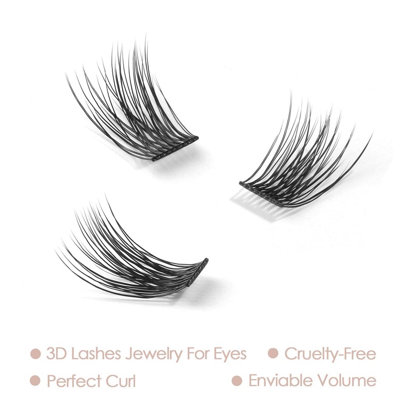 DIY Eyelash Extension, 3D Effect Glue Bonded Band Individual Lash