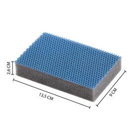 MAYA EVO XL Professional Scouring Pad for All Surfaces. Cleans without scratching. Does not leave fibre residues. Machine washable. Dimensions 9 x 13,5 x 2,6 cm. Pack 8 Scouring pads - (Blue)