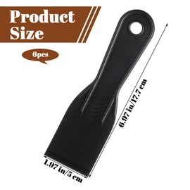 Wanmu 8 Pcs Plastic Putty Knife, 2 Inch Flexible Paint Scraper, Walls Ceilings Spackle Tool Set for Spackling Repairing Drywall, Pasting Removing Wallpaper, Applying Mud Plaster (Black)