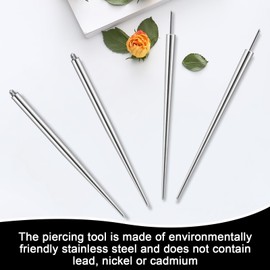 Pluvyze 4 Stück Piercing Einführhilfe, Piercing Taper Pin Taper Einsteckstift Körper Stretching Assistent Augenbraue Assistent Tool, 14G 16G 18G, Geeignet für Ohr/Nase/Lippe/Bauch/Brustwarze/Zunge