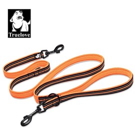 WINHYEPET True Love 7 in 1 Multifunction Adjustable Dog Leash, Hand Free, Pet Training Leash, Nylon, Reflective, Comfortable, Multipurpose Dog Leash TLL2411 (Orange, M)
