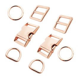 Bytiyar 8 pcs Rose Gold Assorted 1 inch(25mm) Zinc Alloy Metal Buckles Fasteners for Webbing Nylon Strap Belt Sewing DIY Accessories