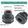 YSIL PVC Bulkhead Fitting 3/4 Inch Female Water Tank Connector