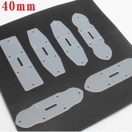 ArrErr 6 Types Leather Belt Hole Template Position Line Ruler Guide Acrylic Mold Set for DIY Belts Making Billet Buckle Head End Straps Craft Stitching Punch Tool Pin 40mm, White