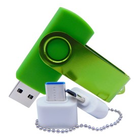 32GB USB Flash Drives Memory Sticks Thumb Drive with OTG & Type-C/USB C Adaptor (Green)
