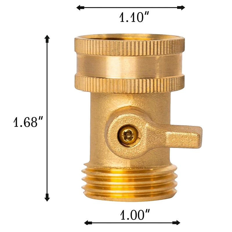 LIULO TOOL Brass Garden Hose Shut-Off Valve, 2 Pack 3/4