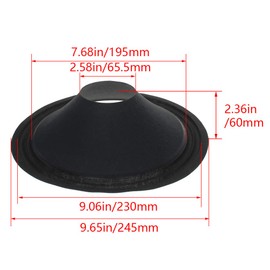 Fielect 10 Inch 2 Wire 1Pcs Speaker Drum Paper Accessories Subwoofer Cones 65.5mm Inner Diameter Pocke Fabric Surround