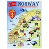 Norway Graphic Map and Attractions Souvenir Fridge Magnet 2.5" X
