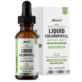 Liquid Chlorophyll Drops for Water - 60ml for 60 Servings - 2 Month Supply of High Strength 100mg Chlorophyll Liquid Drink - Made in UK