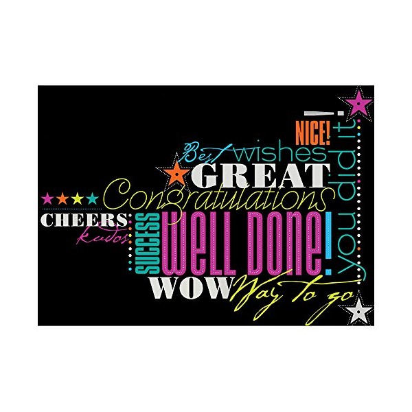 JAM PAPER Blank Congratulations Cards & Matching Envelopes Set - Congrats in Neon - 25/Pack