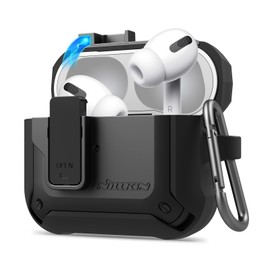 Nillkin AirPods Pro Case Cover with Magnetic Secure Lock, Full Body Protective Case with Metal Keychain, Shockproof Cover for AirPods Pro 2019, Black