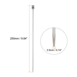 sourcing map 4Pcs 3.5mm(E) Single Pointed Knitting Needles Stainless Steel 9.84 Inches Length Metal Weaving Tool for Handmade Projects DIY Knitting