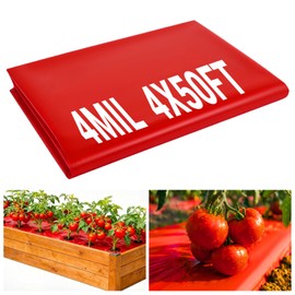 NRWRTY 4 Mil Red Plastic Mulch, 4 X 50 FT Agriculture Crops Grow Film