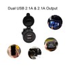 Dual USB Charger Socket Waterproof Power Outlet 12V/24V 2.1A &