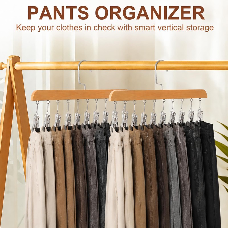 YYLDPBD Legging Organizer for Closet, Pants Hangers with Clips Holds