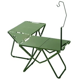 BIGPETS Outdoor Multifunctional Folding Grill Table, Portable Foldable Tactical Combinable Table and Chair, Camping Lamp Stand for Household, Camping, Fishing, BBQ, Picnic