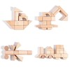 Hemasa 100pcs Natural Wood Building Blocks for Toddlers Geometric Storage