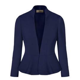 Hybrid & Company Women Super Comfy Ponte Office Blazer JK1135 1073T Navy L