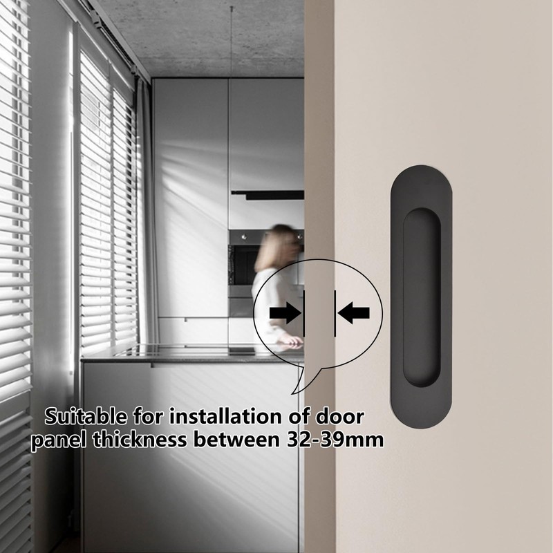 MOROBOR Double Sided Hardware Set Handle, 2pcs Oval Embedded Sliding