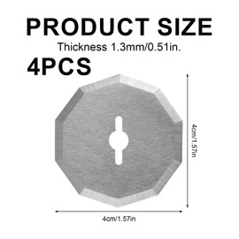 4pcs Rotary Cutter Blade, Replacement Fabric Blade Refill Quilting Tool Compatible with Worx WX082L 4V ZipSnip Cordless Electric Scissors Fit for RC2600K RC2601 RC2602 WX080L WX081L Rockwell Van Hause