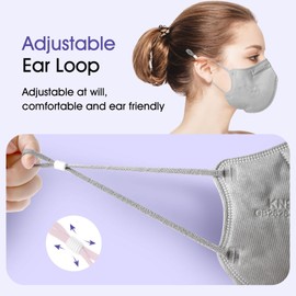 Semask KN95 Adjustable Masks 30 Pack, Individually Wrapped Disposable Respirator Masks with Adjustable Ear Loops (Gray)