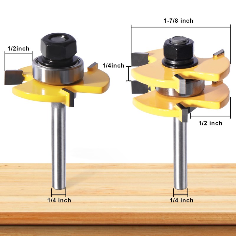 Tongue and Groove Router Bit Set of 2 Pieces,Router Bits