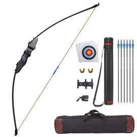 Cifupy 50" Recurve Bow and Arrow Set for Adult Beginner,with 6 Arrows, Archery Quiver and Handbag,Archery Set Adults for Outdoor Target Hunting Training Practice(30lbs)