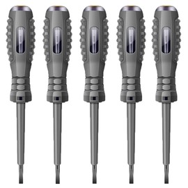 ExcInter 5Pcs Voltage Tester Pen Magnetic Pen Tip Steel Batch Slotted Screwdriver Multi-Functional Indicator