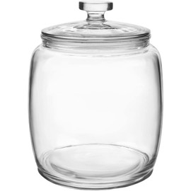 Daitouge 2.5 Gallon Glass Jars with Lids, Large Cookie Jars with Wide Opening, 1 Pack Glass Storage Jars with Lids for Kitchen, Great for Storage Flour, Rice, Sugar, Pasta, Candy