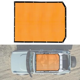 BESTAOO Sunshade for Ford Bronco Accessories 2021 2022 2023 2024 4 Door, Front & Rear Full Length Mesh Sun Shade Bimini Top Cover for Bronco 4 Door - Blocks UV, Wind, Noise (Orange)