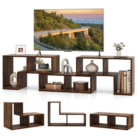MAT EXPERT 3 Pieces TV Stand, Free-Combination Media Console with DIY Design for 50 to 65 Inch TV, Entertainment Center with Storage Cubes for Living Room, Bedroom (Brown)