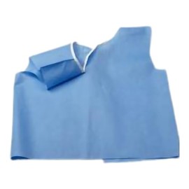 Pro Advantage PA-P750003 Exam Cape, Tissue/Poly/Tissue, 30" x 21", Blue, Traditional Front/Back Opening (Pack of 100)