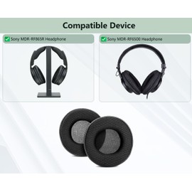 XRHTONG Durable and Breathable Replacement Ear Pads Compatible with Sony MDR-RF865R RF865RK MDR-RF6500 RF6500 Headphones Ear Pads Cushions (Perforated Leather/Durable Fabric and Memory Foam)