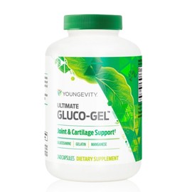 Youngevity Ultimate Gluco-Gel -for Tendons, Bones & Cartilage | Contains Glucosamine, Gelatin & Manganese | 240 Capsules | 1 Bottle