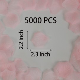 ATFL 0.9LB Baby Pink Flower Petals, 5000 Pcs Blush Pink Silk Rose Petals, 2.3''Fake Flower Petals,Pale Pink Rose Petals for Romantic Night for Her Set(Light Pink)