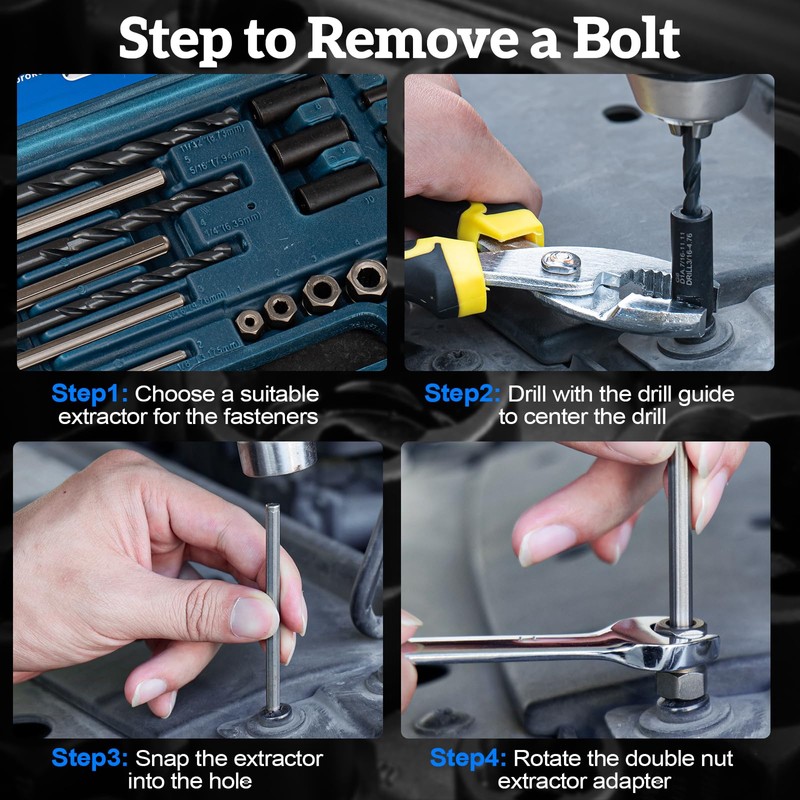 Broken Bolt Extractor, 25 PCS Drill Bit Extractor Set,Easy Out
