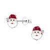 Santa Claus Earrings with Crystal Stones 925 Sterling Silver