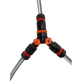 3 Way Garden Hose/Irrigation Pipe Splitter/Diverter with Flow Control valves,(Valve+3X Universal Hose connectors) for use with 1/2" Pipe