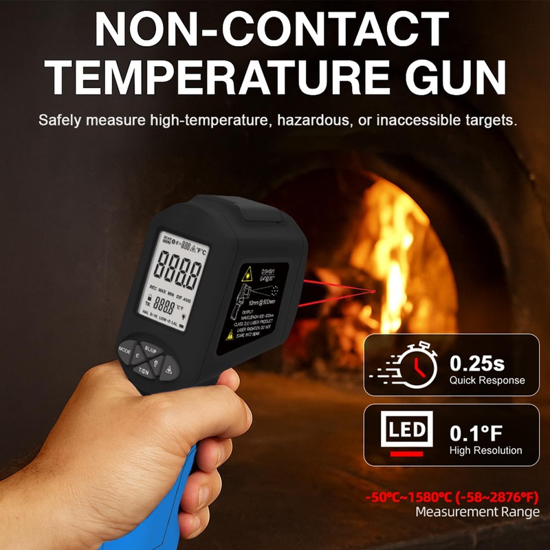 Infrared Thermometer Gun with Bluetooth APP -58°F to 2876°F, Digital