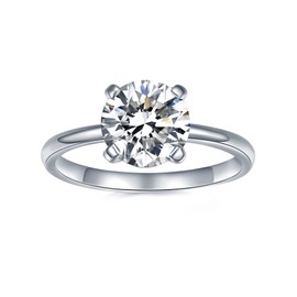 IMOLOVE Moissanite Solitaire Engagement Ring for Women, Women's Engagement Rings Moissanite Promise Rings 2CT D Color VVS1 Clarity Wedding band 925 Sterling Silver with 18K Gold Plated Size P1/2