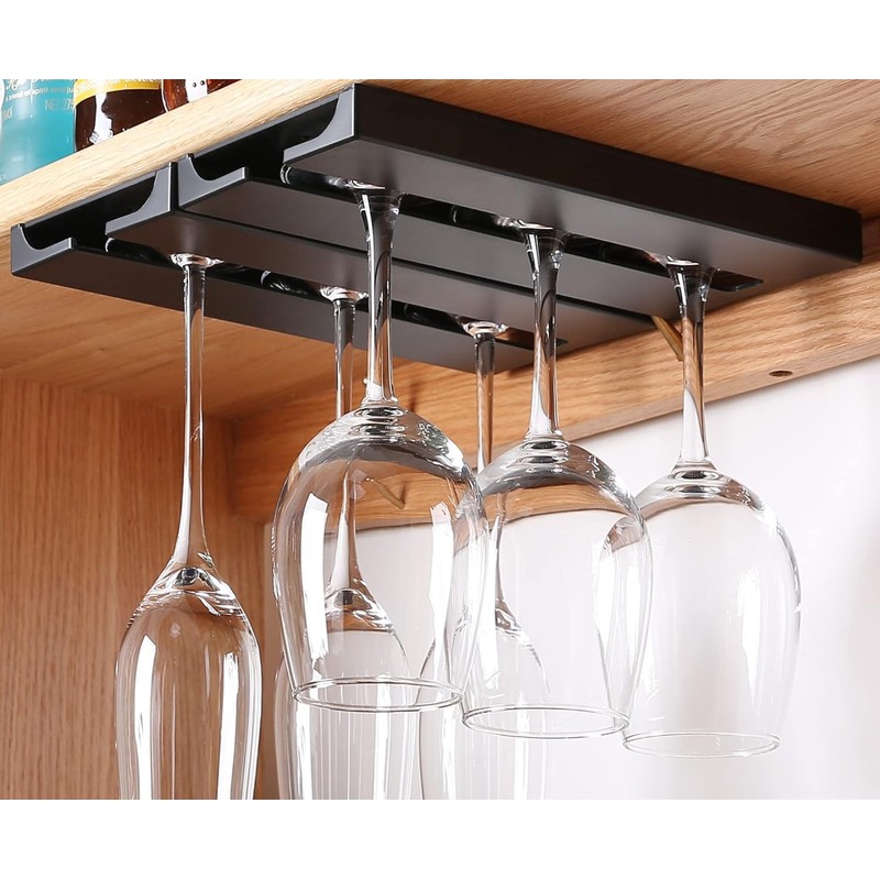 runruii Wine Glass Holder Under Shelf Cabinet Wine Glass Rack