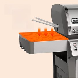 Silicone Griddle Mat for Blackstone Grills - Non-Slip Drip Pan & Spatula Rest | Heat-Resistant BBQ Side Shelf Protector | Outdoor Grill Countertop Accessories (black)