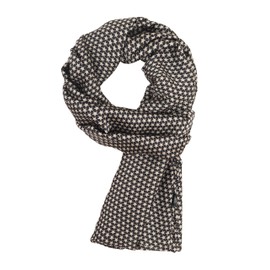 WANYING Men's Silk Scarf Artificial Silk Scarf Double Layers Long Thin Scarf Easy Chic Casual Business for Autumn Spring - Stars Beige Black
