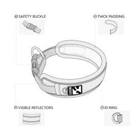 WOOFO Premium Dog Collar | Super Adjustable for All Breeds, Quick Release Buckle | Extra Soft and Widened Padding & Reflective Trim Design for Safety (Small, Yellow)