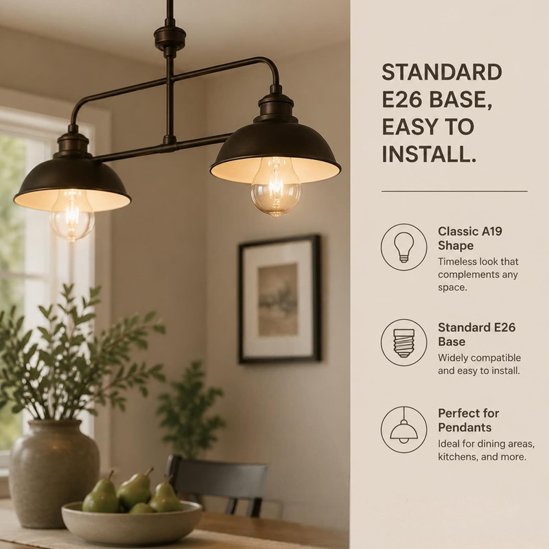 RIHUIN 75 W Incandescent Bulbs, A19 Dimmable, Shatter-Resistant and Durable