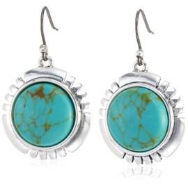Lucky Brand Turquoise Coin Drop Earrings, Silver, One Size