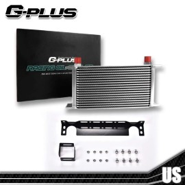gplusmotor Universal 19 Row 10AN Aluminum Transmission Oil Cooler+Mountin
